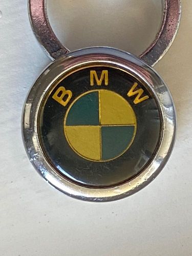 Vintage bmw pull &amp; twist keychain 1 inch diameter mini keychain key fob rare