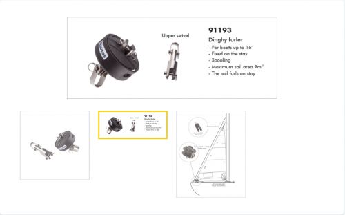 Nautos 91193 - dinghy furler with top head swivel - new