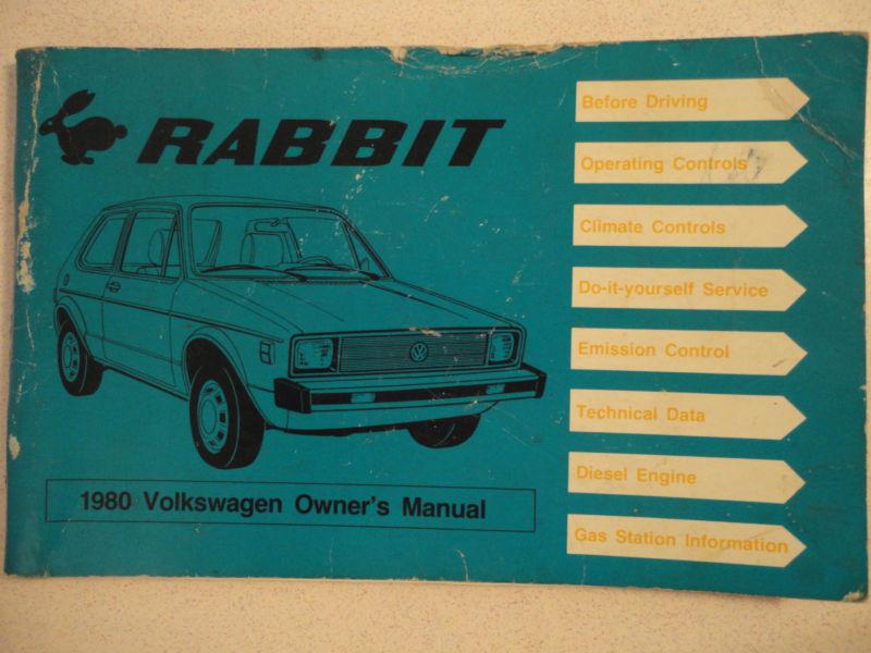 1980 original volkswagen vw rabbit owners manual service guide 80 free us ship