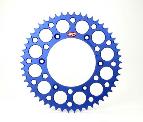 Renthal 2023 yamaha wr 250f-450f / 01-07 wr250 rear grooved sprocket - blue 520-