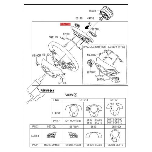 Right 964402k000 steering wheel cruise control switch for forte cerato koup 2009-2018323-