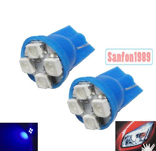 10x blue 4smd t10 led map lights bulbs lamp 168 194 w5w 193 259 #sb4