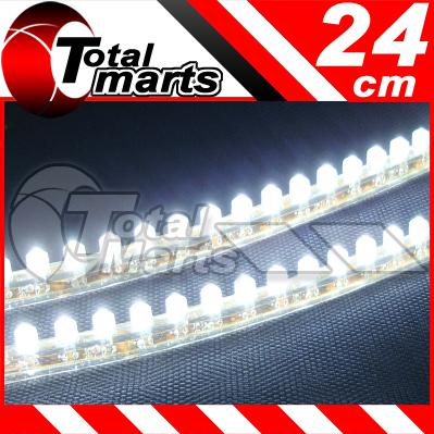 4x 24cm (white) led flexible strip neon car auto motorcycle light waterproof 073