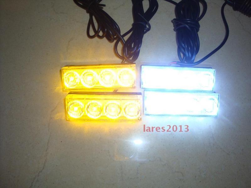 16 watt 4x4 led fire tow emergency truck utility light bar vehicle amber white