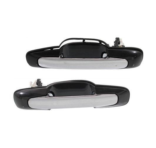 New outer exterior chrome & black door handle pair set auto kit for chevy suzuki