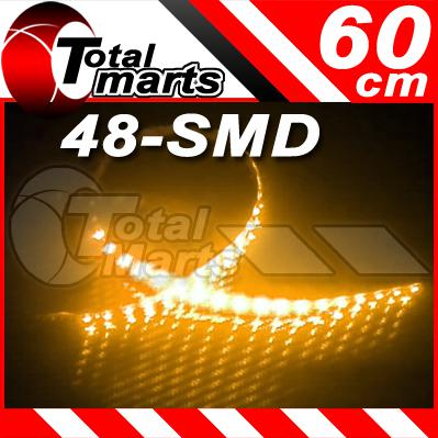 60cm 24" car truck knight rider led decoration strobe flash strip light amber