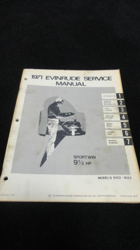 1971 evinrude 9.9hp,9.9 hp service manual#4747 outboard boat motor engine repair