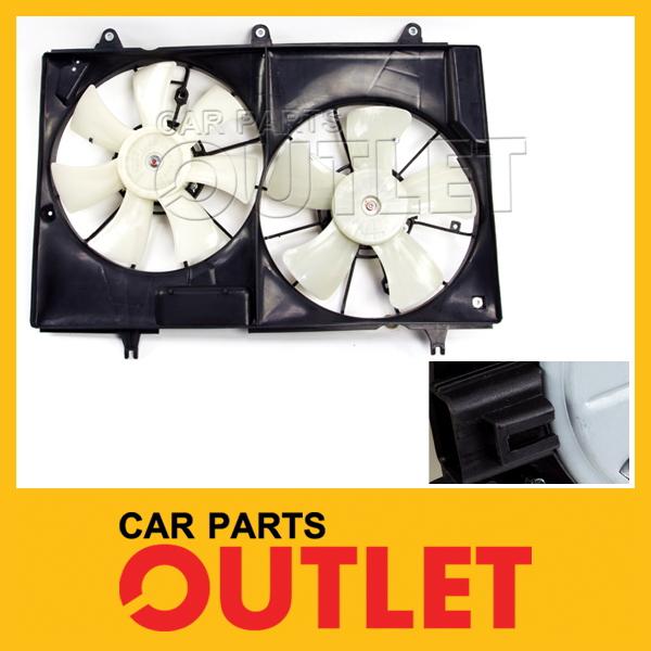 2004-2006 cadillac cts air conditioning condenser fan assy blades+motors+shroud