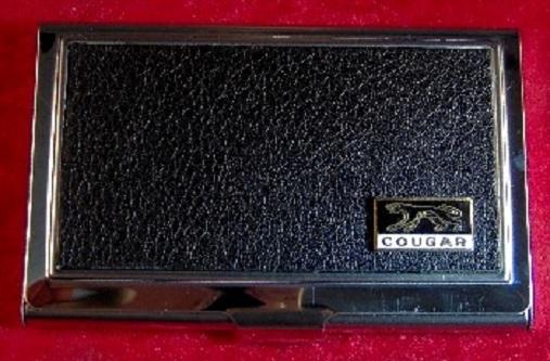 Cougar - stainless steel & leather business card case