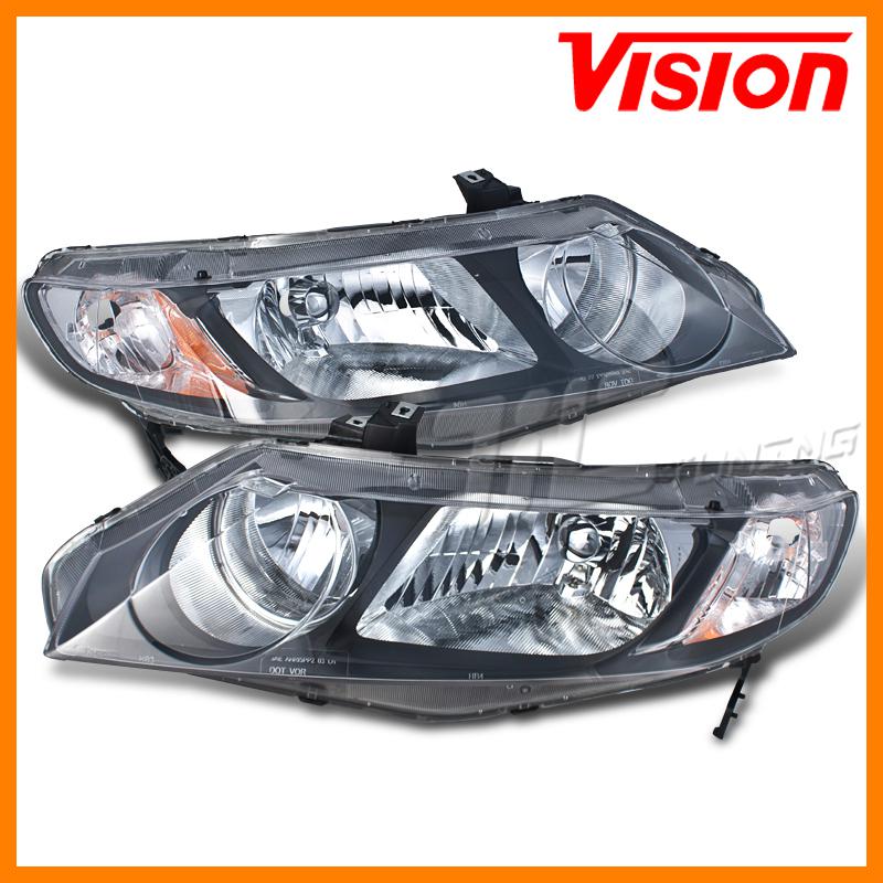 Direct replacement new pair head light lights signal 06-11 honda civic sedan 4dr