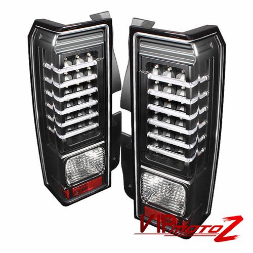 06-09 hummer h3 black housing+chrome diamond led tail light brake lamps assembly