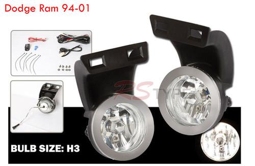 1994-2001 dodge ram pickup truck clear lens chrome fog lamp 