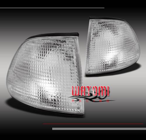 95-98 bmw e38 7-series front corner signal light lamp chrome left+right pair set