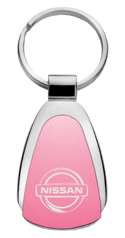 Nissan pink teardrop keychain / key fob engraved in usa genuine