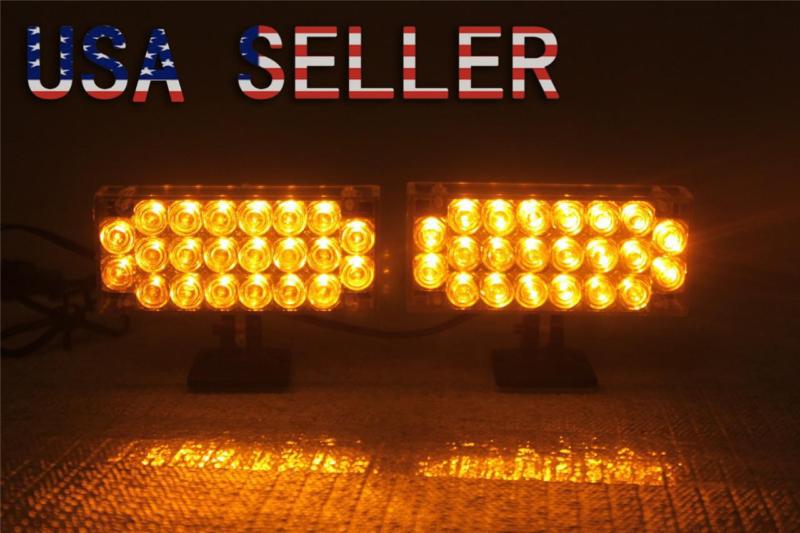 44 led car truck boat strobe emergency flashing light 2mode amber