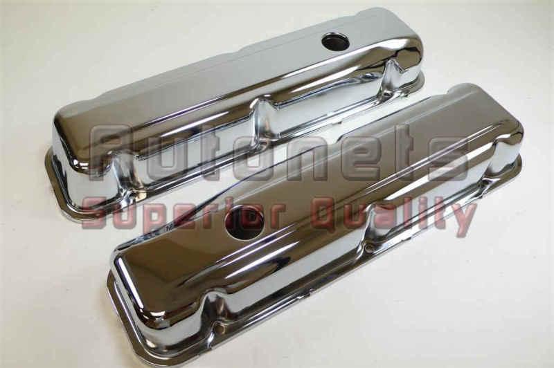 Chrome steel buick v8 350 1968-81 short valve covers stock street hot rat rod