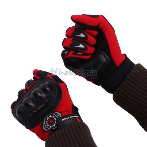 Bicycle motorcycle riding protective gloves red l-size