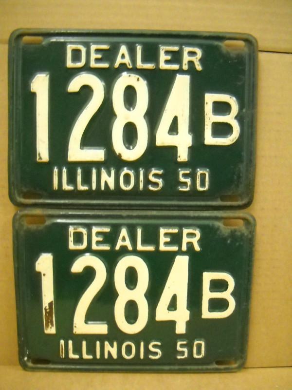 Illinois dealer license plates 1950 chevy ford mopar buick olds pontiac lincoln 
