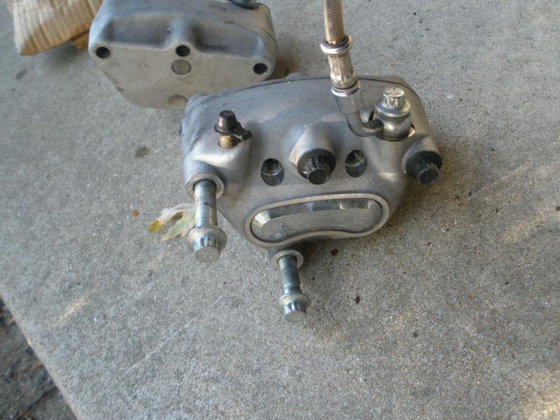 Harley davidson dual disk touring brake calipers w/steel lines.