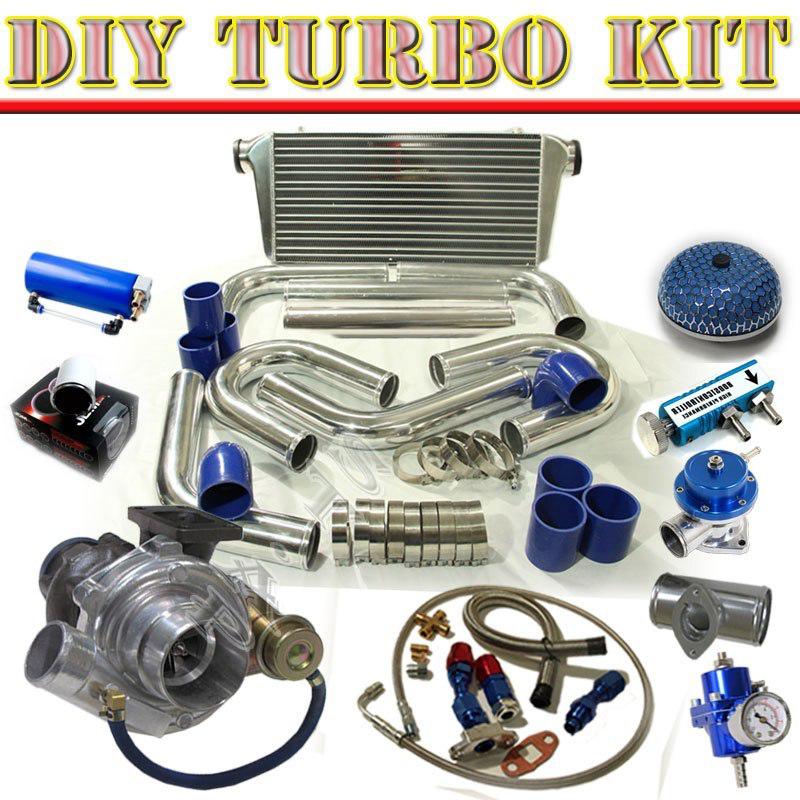  t3/t4 v-band turbo kit+31" intercooler+2.5" u-pipe piping+tank+bov type-rs c/bl