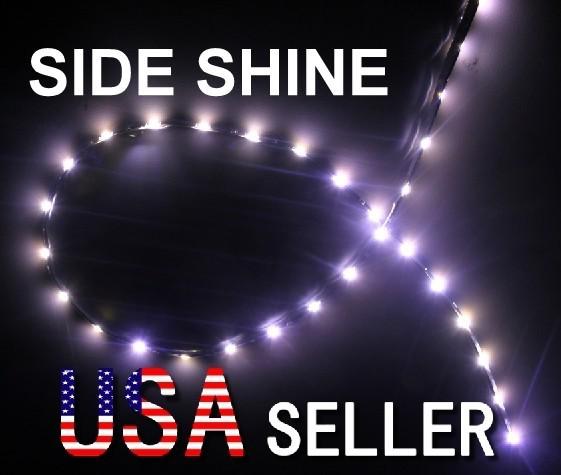 2x 30cm audi style 12" side glow 15-smd led light car truck flexible strip white