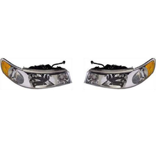 98-02 lincoln town car headlights headlamps pair set lh left & rh right