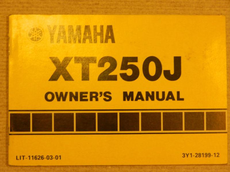 Owner's manual – 1982 xt250 (xt250j) – yamaha – lit-11626-03-01 - new