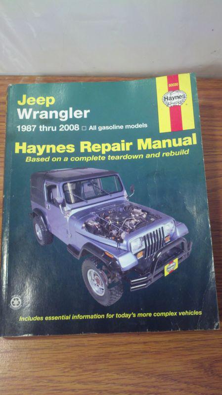 Jeep wrangler yj 1987-2008 haynes 50030 repair service manual maintainance book 