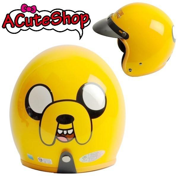 Adventure time jack motorcycle 3/4 helmet retro yellow