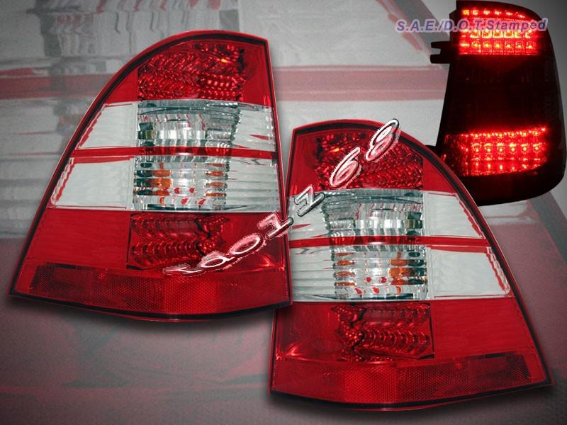 98-05 mercedes benz w163 ml led tail lights red clear