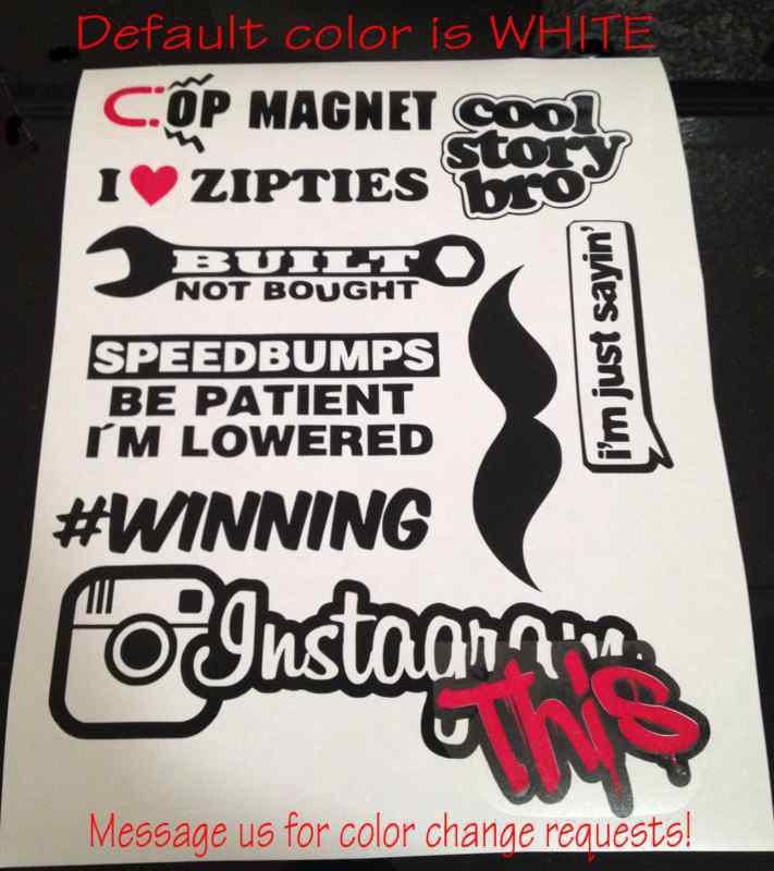 Jdm sticker bomb lot sheet graffiti wrap vinyl decal no black background #bit02