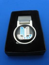 Triumph spitfire tr3 tr4 tr5 tr6 tr7 logo bright chrome money clip in box #049