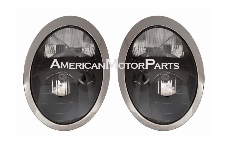 Depo pair euro style black halogen headlights head lamps 02-04 03 mini cooper