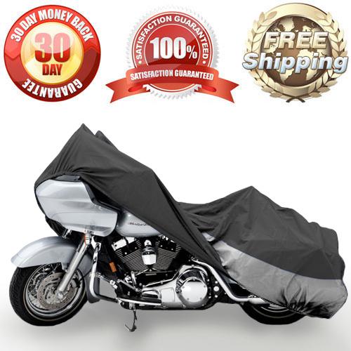 Motorcycle cover fits up to 107" length cruiser touring bike dust travel cover