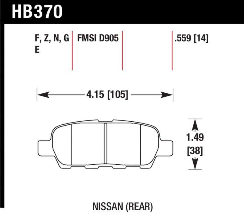 Hawk performance hb370f.559 disc brake pad