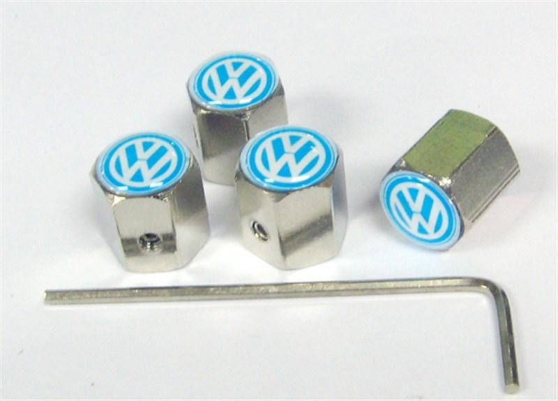 Volkswagen wheel tyre tire valve stem air dust covers caps anti-theft locking vw