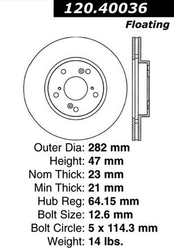 Centric-power slot 126.40036csl stoptech sport rotors