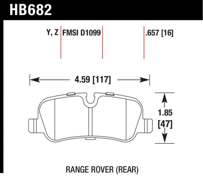 Hawk performance hb682y.657 disc brake pad lr3 lr4 range rover range rover sport