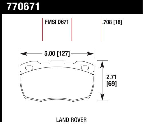 Hawk performance 770671 premium oes; disc brake pads defender 110 defender 90