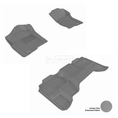 Custom floor liner gray front rear set for 07-13 chevy gmc truck extended cab