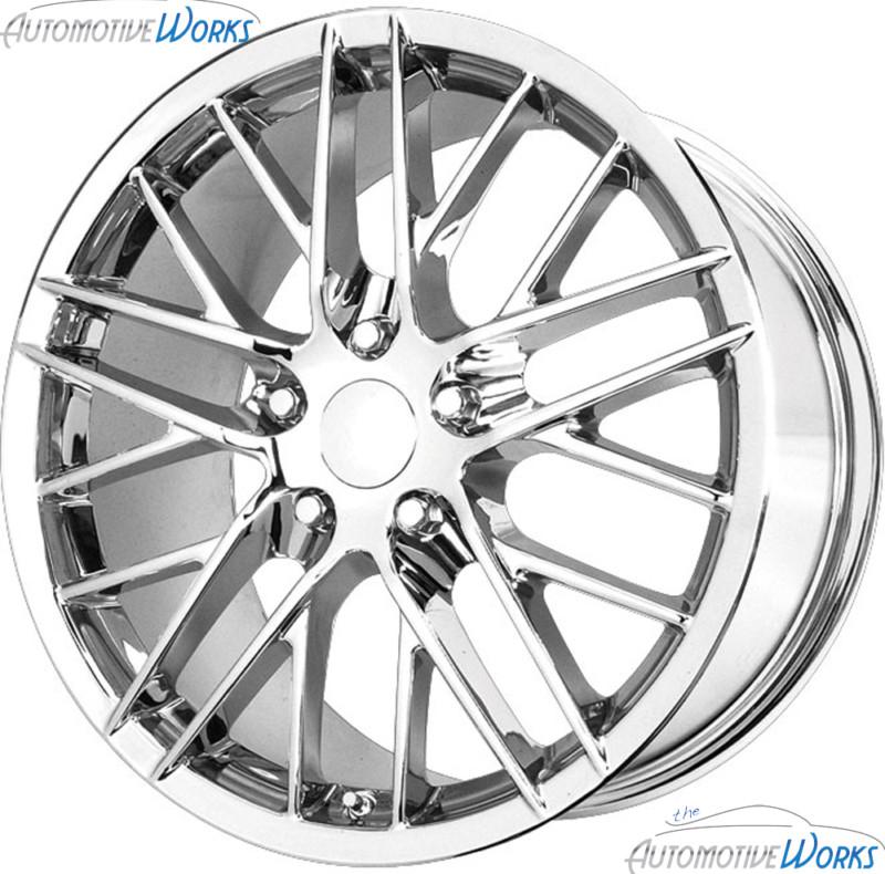 1 - 18x9.5 replica 2009 corvette zr1 5x120.65 5x4.75 +40mm chrome wheel inch 18"