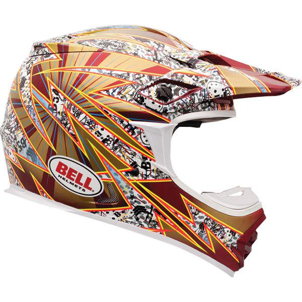 Brown/white/black l bell helmets mx-2 revolt helmet