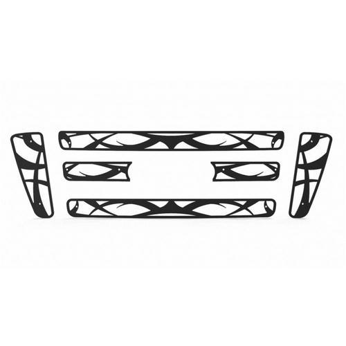 Ford f150 04-08 bar-style tribal black powdercoat grille insert aftermarket trim