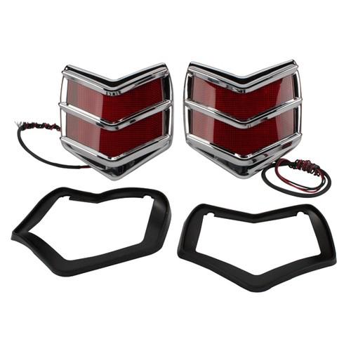 New speedway 1940 ford led 12v tail lights, complete assemblies, chrome bezel