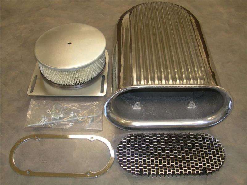 4 barrel aluminum hood scoop air cleaner street rat rod