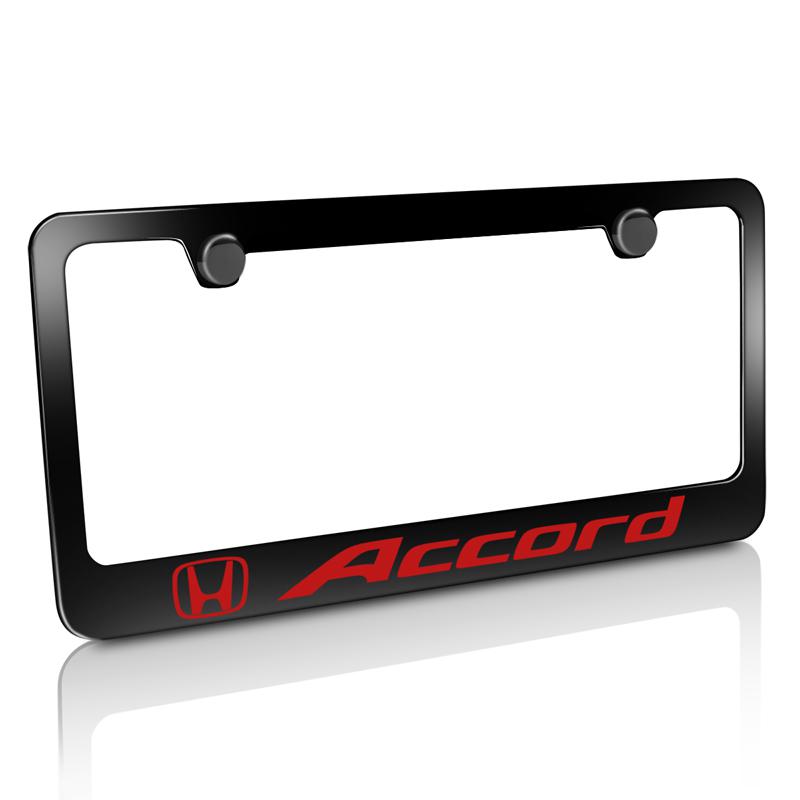 Honda accord red black metal license plate frame + free gift, offical license