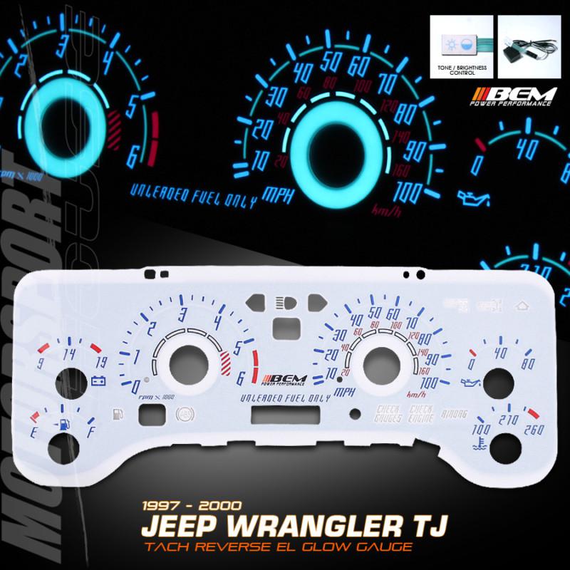 1997-2000 jeep wranger tj  suv reverse glow el glow gauge 2dr 1997 1998 2000 