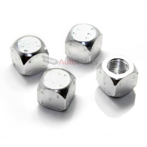 (4) silver metal aluminum dice tire/wheel stem valve caps for car-truck-hot rod