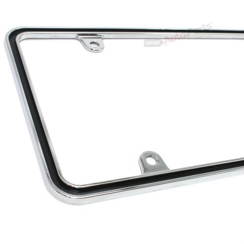 Custom metal chrome with black thin license plate tag frame for auto-car-truck