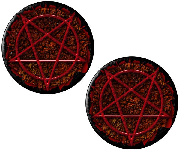 Pentagram decal set 4"x4" satanic occult black metal vinyl sticker p2 zu1